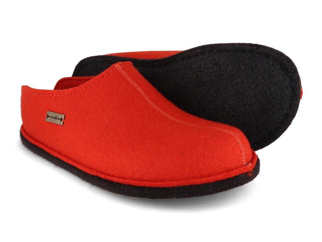 pantoffel, Filzpantoffeln, filz, Flair Haflinger orange, warm, Damen atmungsaktiv Hausschuh Smily winte