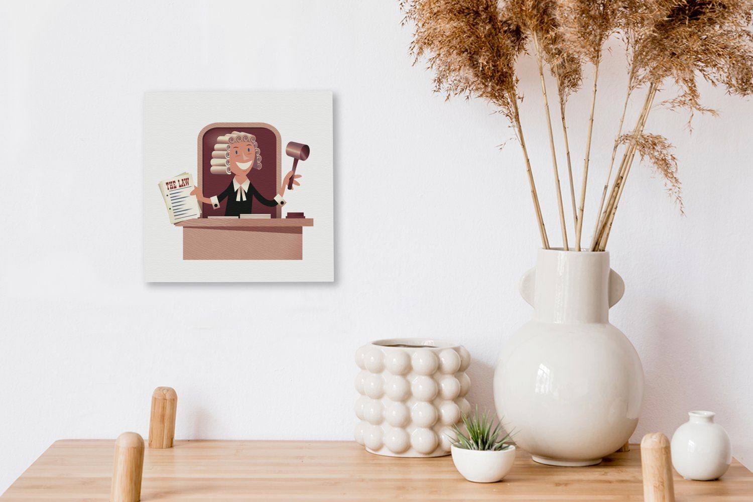 Wohnzimmer Richters eines Illustration Leinwandbild seinem auf Eine Leinwand Schlafzimmer St), OneMillionCanvasses® für (1 Platz, Bilder