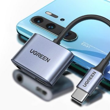 UGREEN USB Typ C - USB Typ C PD QC + 3,5mm Miniklinke Audio Adapter grau Smartphone-Adapter