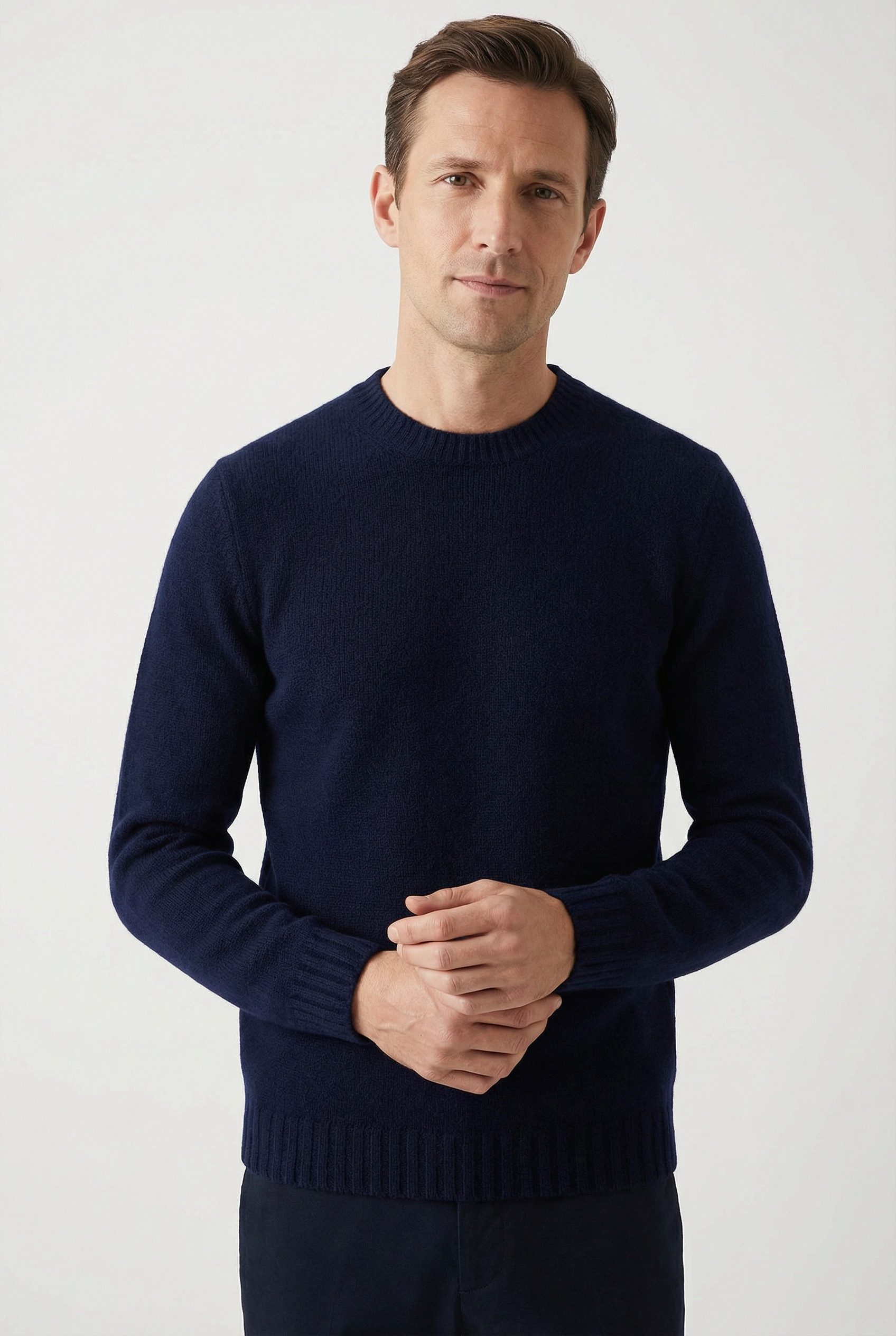 Cinque Strickpullover CIZAC Rundhalsausschnitt, Slim Fit, Rippdetails an der Seitennaht