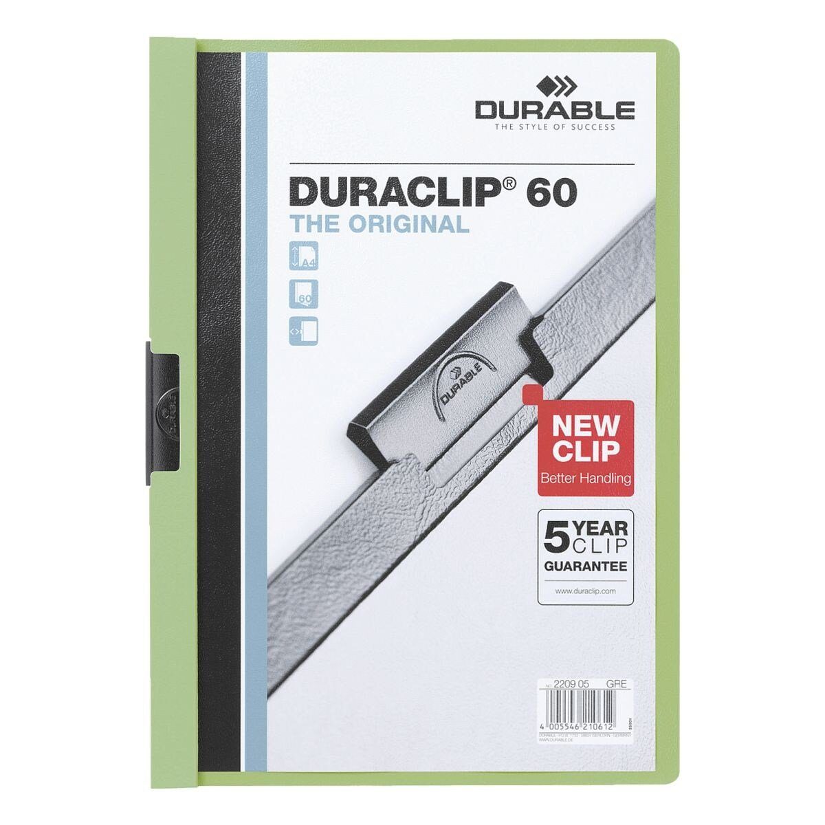 DURABLE Hefter Duraclip 60, mit Klemmfunktion, Format DIN A4, bis 60 Blatt