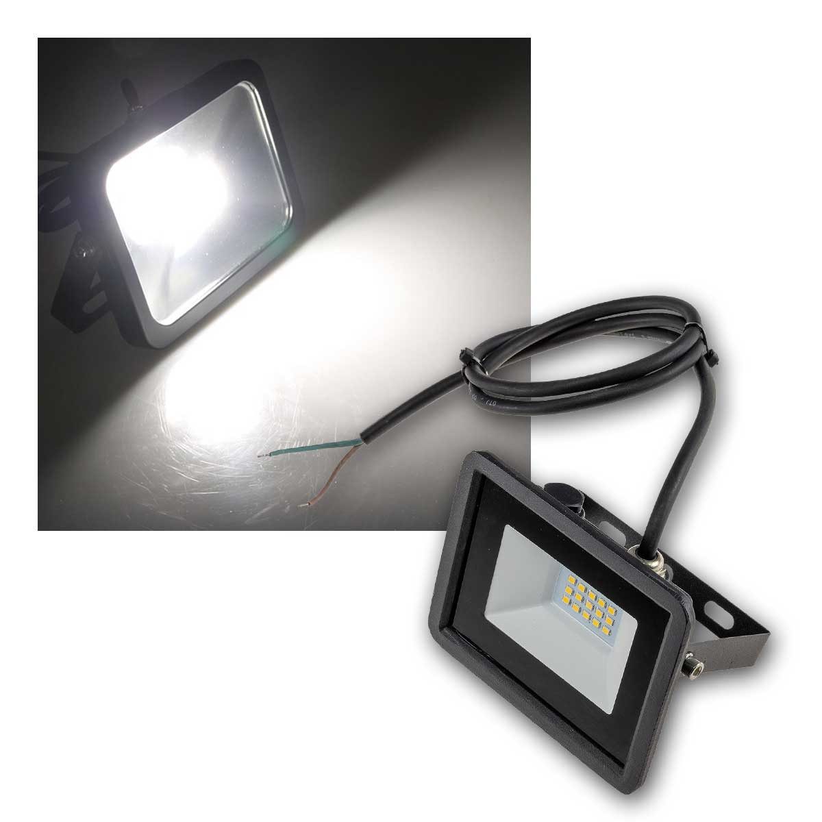 ChiliTec LED Flutlichtstrahler LED Fluter SlimLine 11W, 12-24V, 1012lm neutrlweiß, neutralweiß