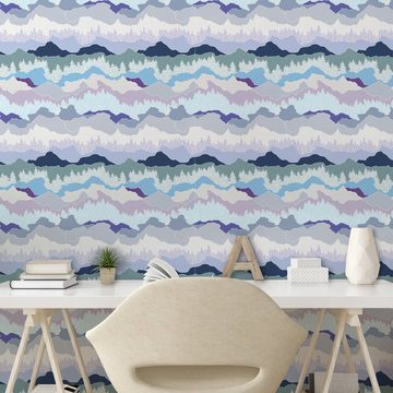 Abakuhaus Vinyltapete selbstklebendes Wohnzimmer Küchenakzent, Abstrakt Pastel Tone Landschaft Wie