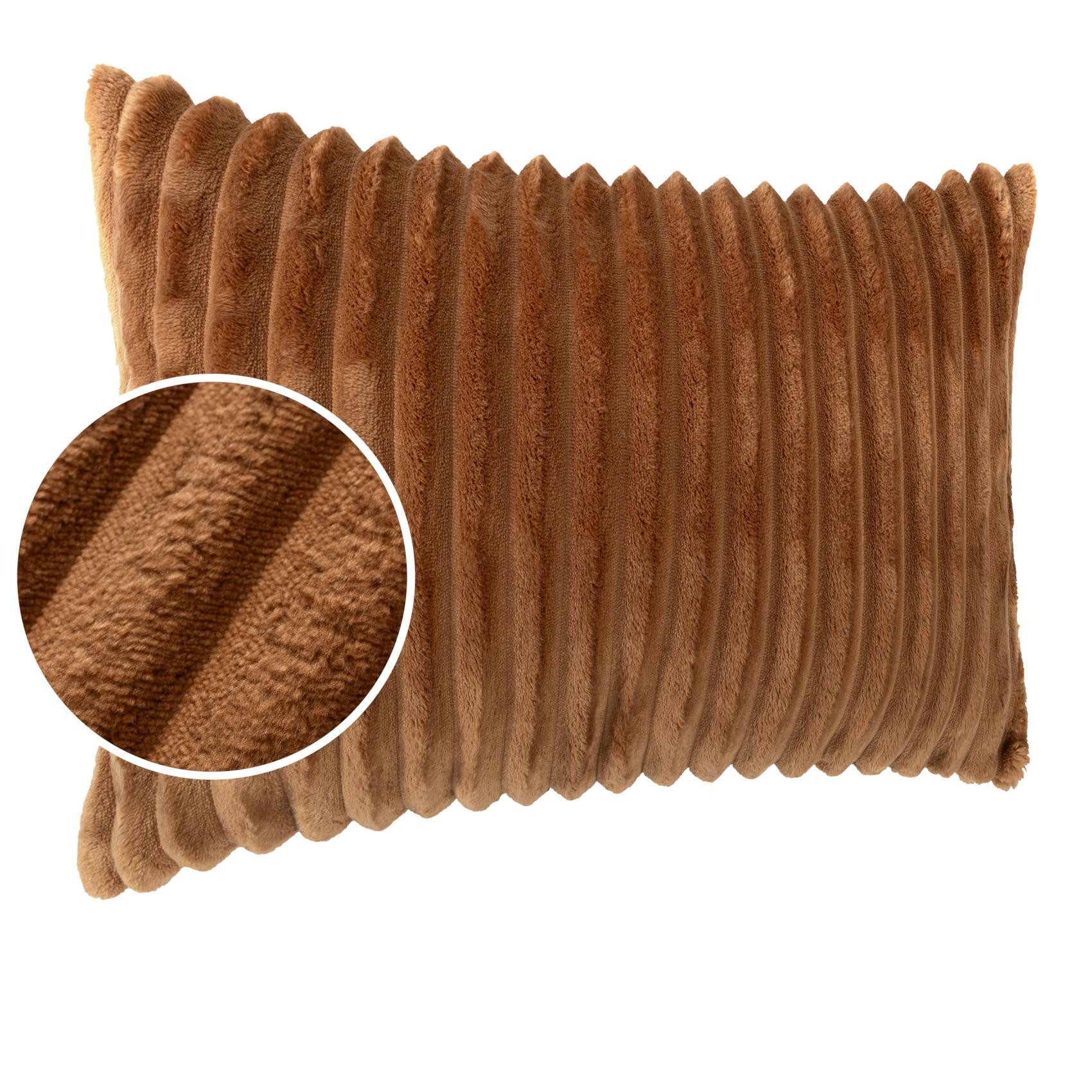 Kisska Декоративные подушки LILLI BIG CORD Velour Ambiente dekorieren, Подушкиüberzug ohne Füllung BIG-Cord UNI 50x30cm Einfarbig Fuchsrot