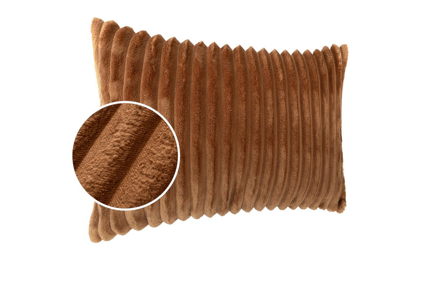 Kisska Dekokissen LILLI BIG CORD Velour Ambiente dekorieren, Kissenüberzug ohne Füllung BIG-Cord UNI 50x30cm Einfarbig Fuchsrot