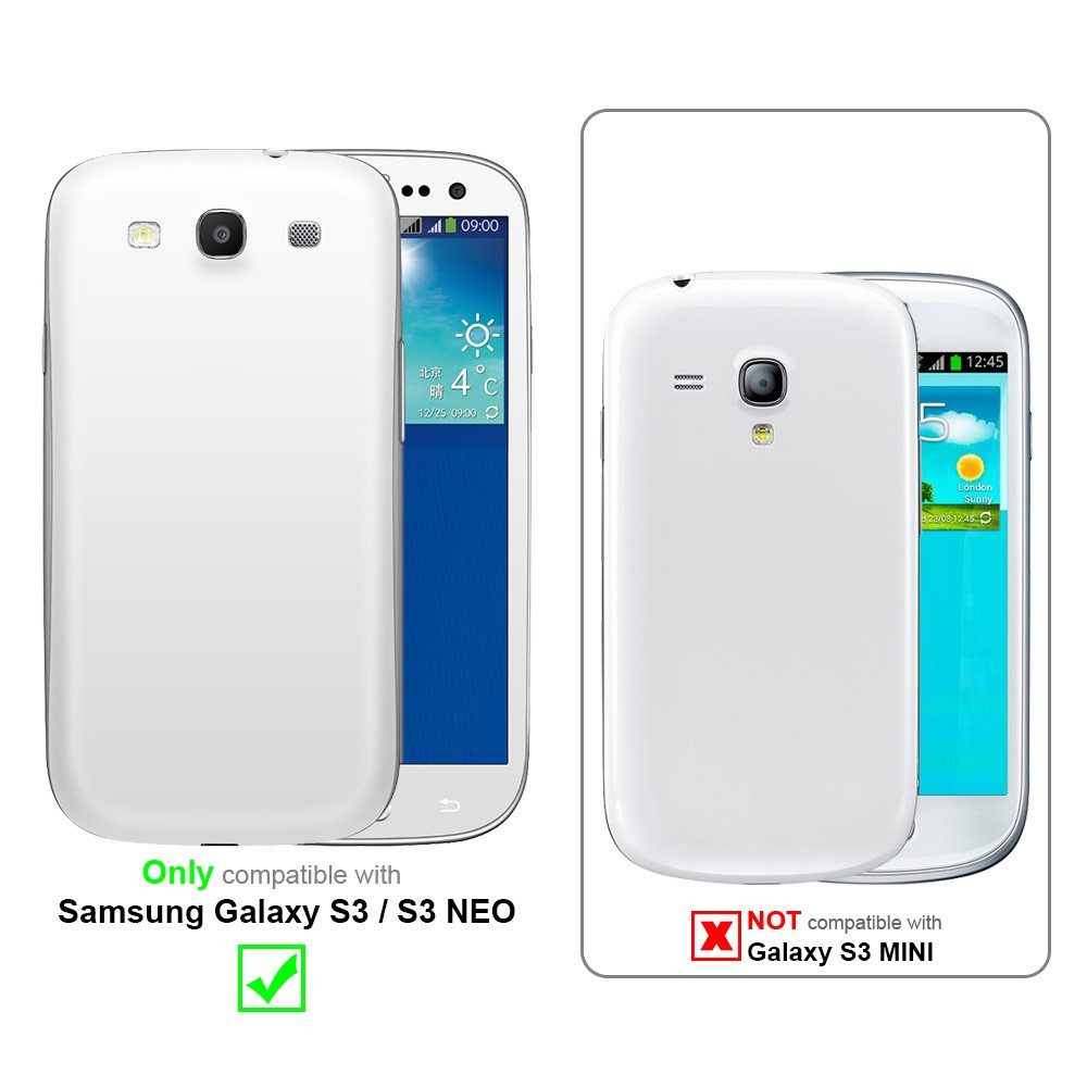 Cadorabo Handyhülle für Samsung Galaxy S3 / S3 NEO Hülle Samsung Galaxy S3 / S3 NEO, Hülle Schutzhülle mit Standfunktion, Magnetverschluss und Kartenfach