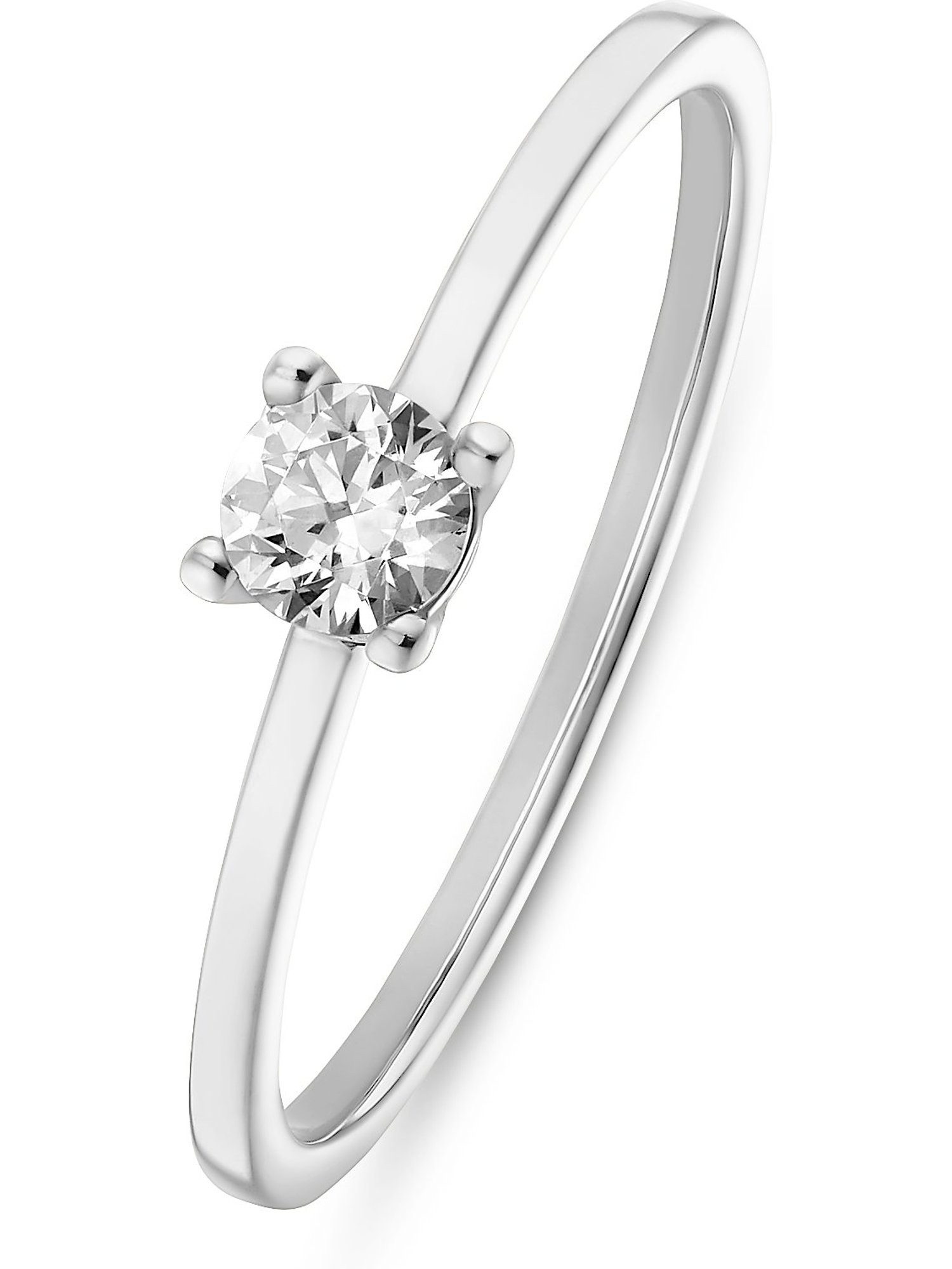 Fingerring CHRIST Damen-Damenring 375er Weißgold Zirkonia