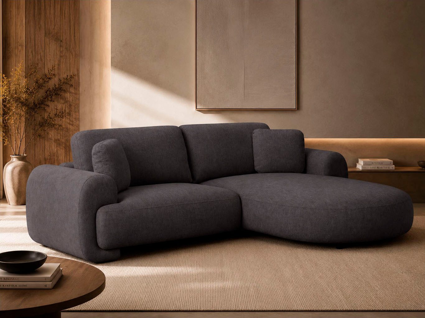 OTTO home Ecksofa YllSY L-Form, 231cm - OTTO. Verlässliche Qualität., Struktur-Bezug, Tonnentaschen-Federkern