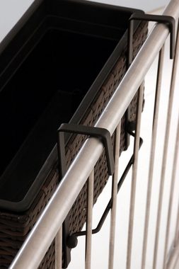 VIVANNO Balkonkasten Balkonkasten Polyrattan "Balkoni", Bicolor Braun - 80x19x20 cm