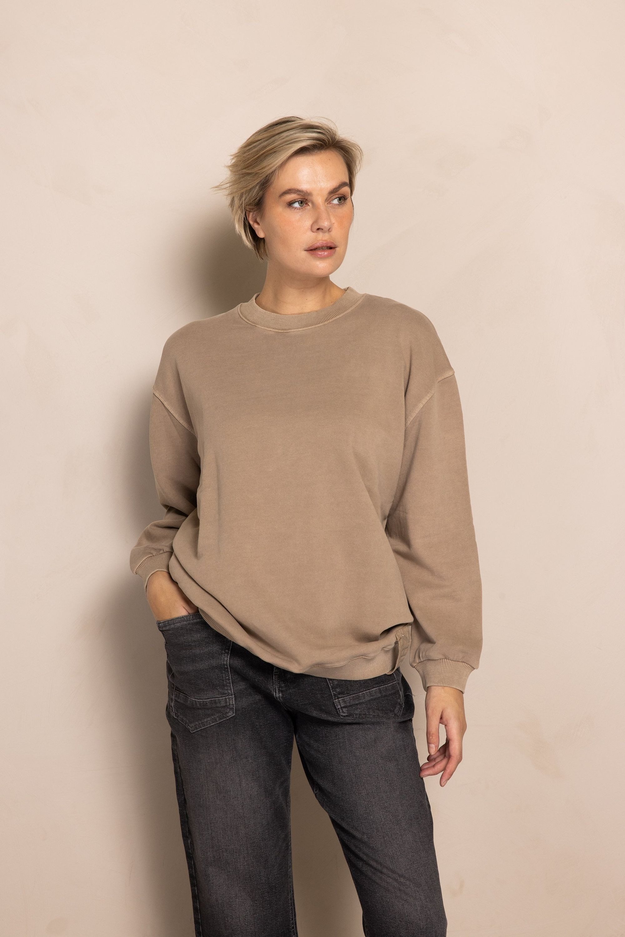 Zhrill Sweatshirt ZHMARLEN TAUPE (0-tlg) günstig online kaufen
