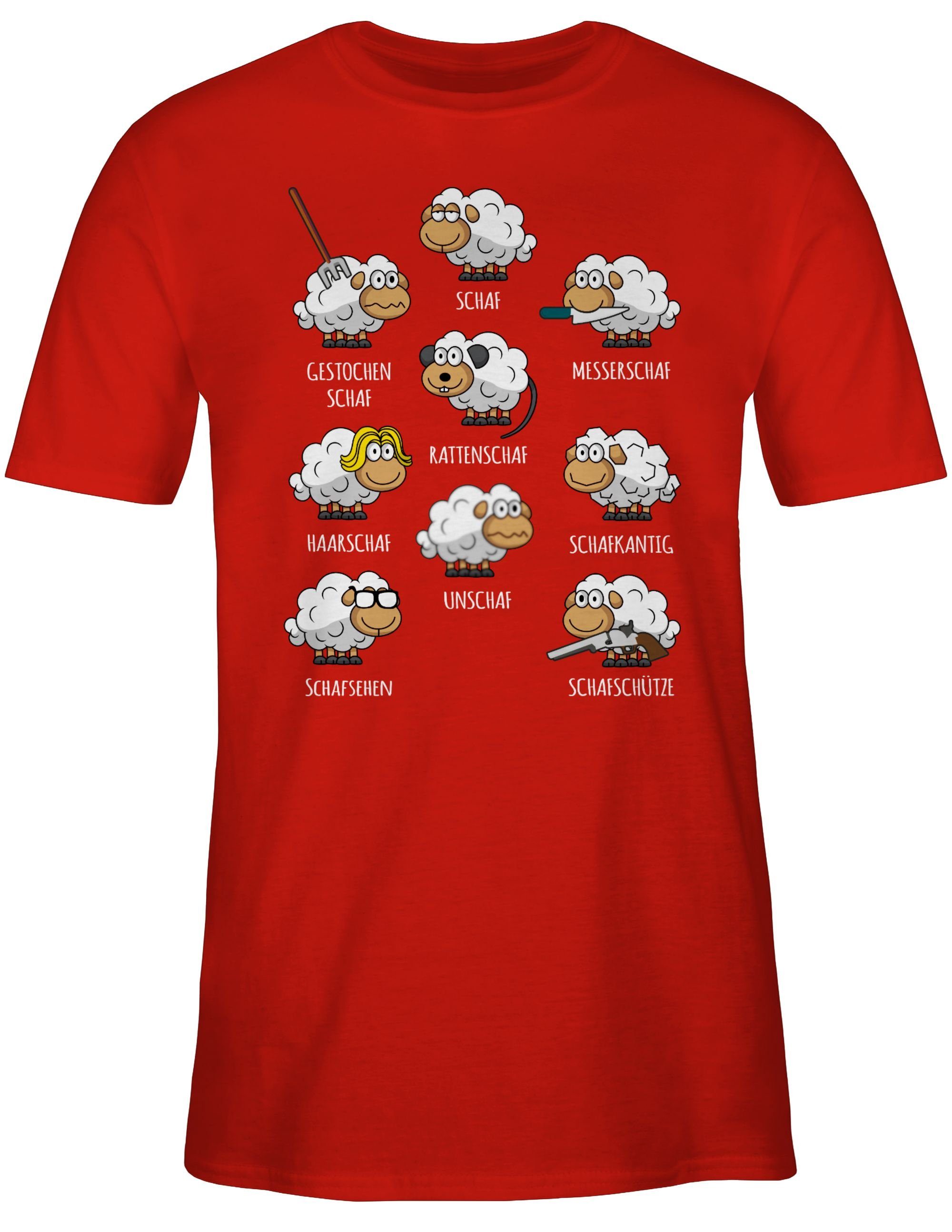 T-Shirt Sheep Schäfchen Schaf Rot Schaf Schafbauer 02 Lustig Shirtracer Witzig Schäfer Schafe