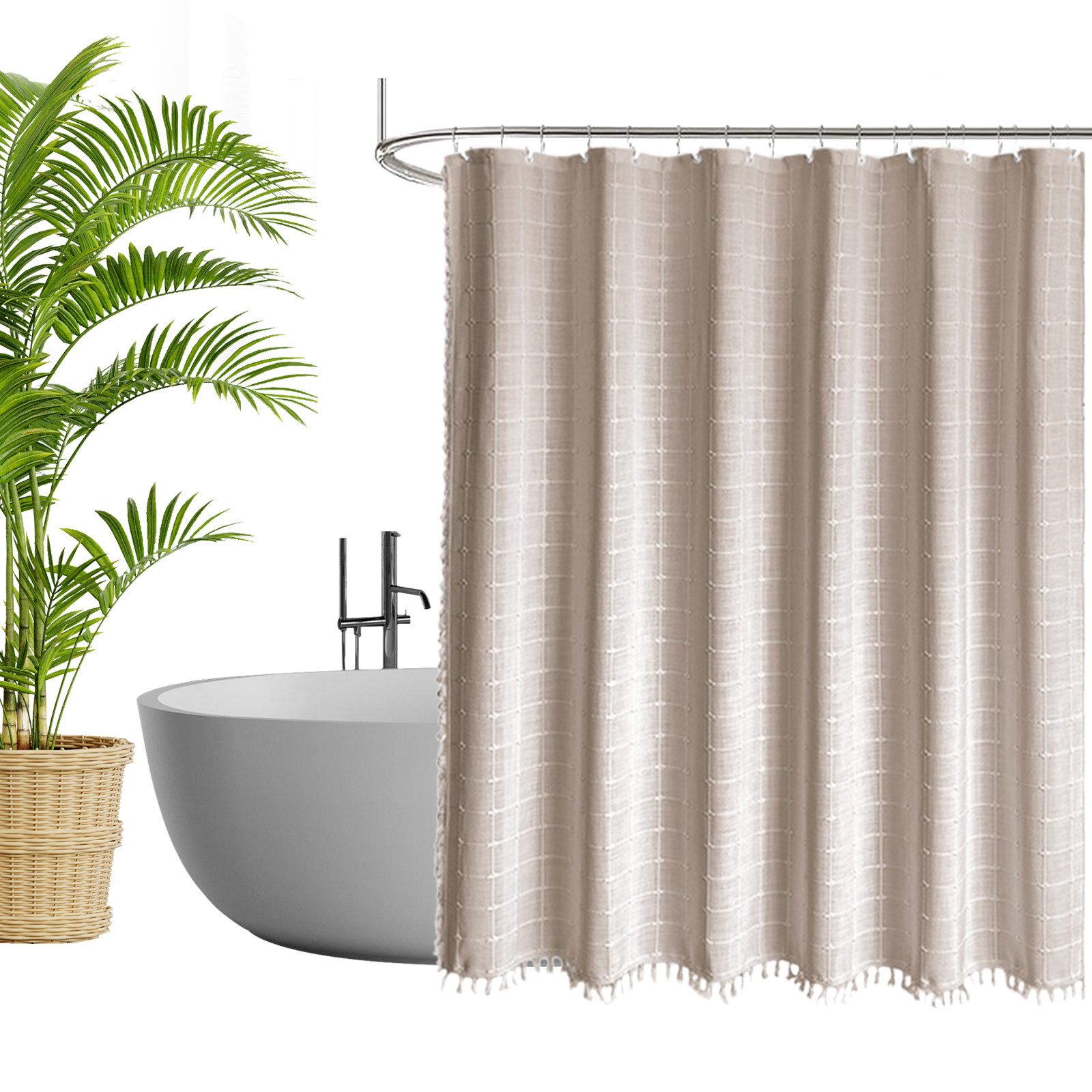 OKWISH Duschvorhang Badewannenvorhang Stoffvorhang Badezimmer Vorhang Breit günstig online kaufen