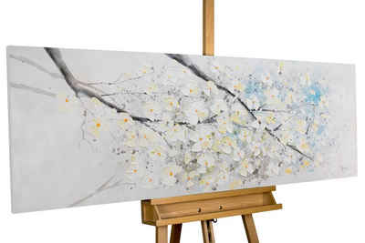 KUNSTLOFT Gemälde Frühlingsbeginn 150x50 cm, Leinwandbild 100% HANDGEMALT Wandbild Wohnzimmer
