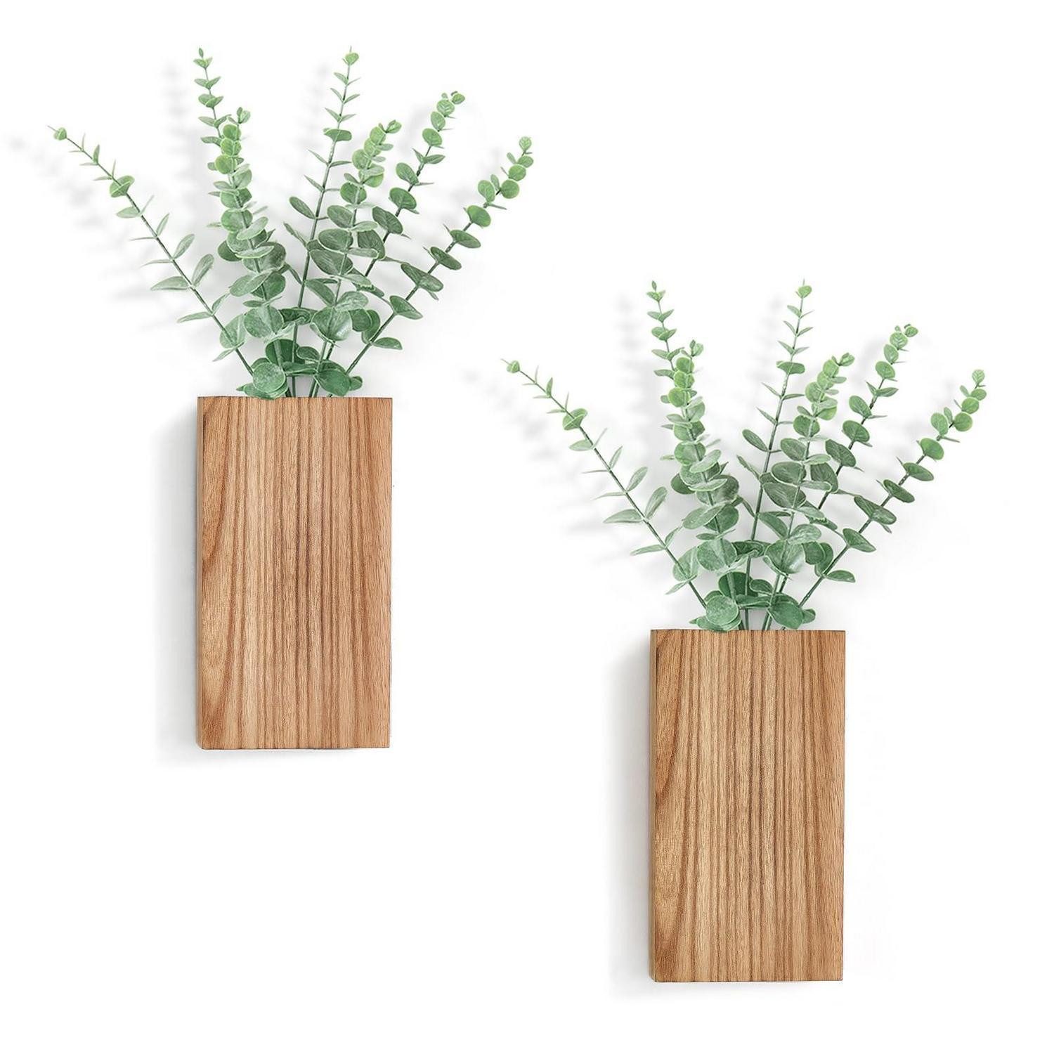 LuxusKollektion Jardiniere Wand-Pflanzgefäß mit Eukalyptus Deko Set 2tlg