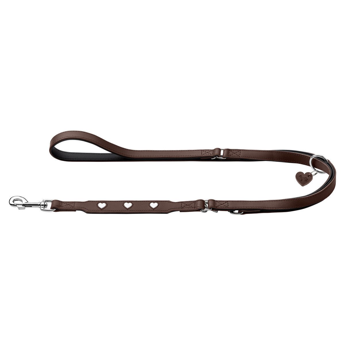 Hunter Tierbedarf Hundeleine Verstellbare Führleine Love braun/schwarz
