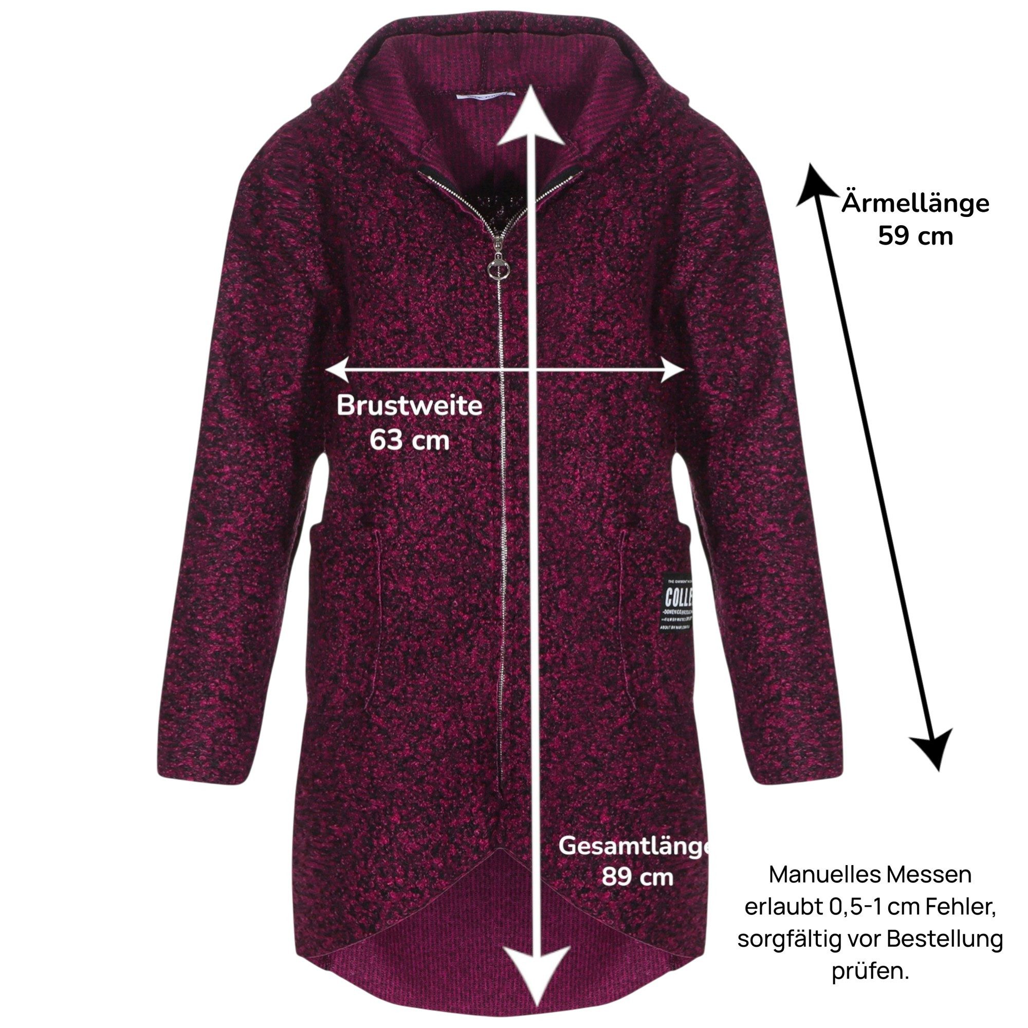 simaranda Bouclèjacke Damen Jacke 29503 38-44 Weinrot günstig online kaufen