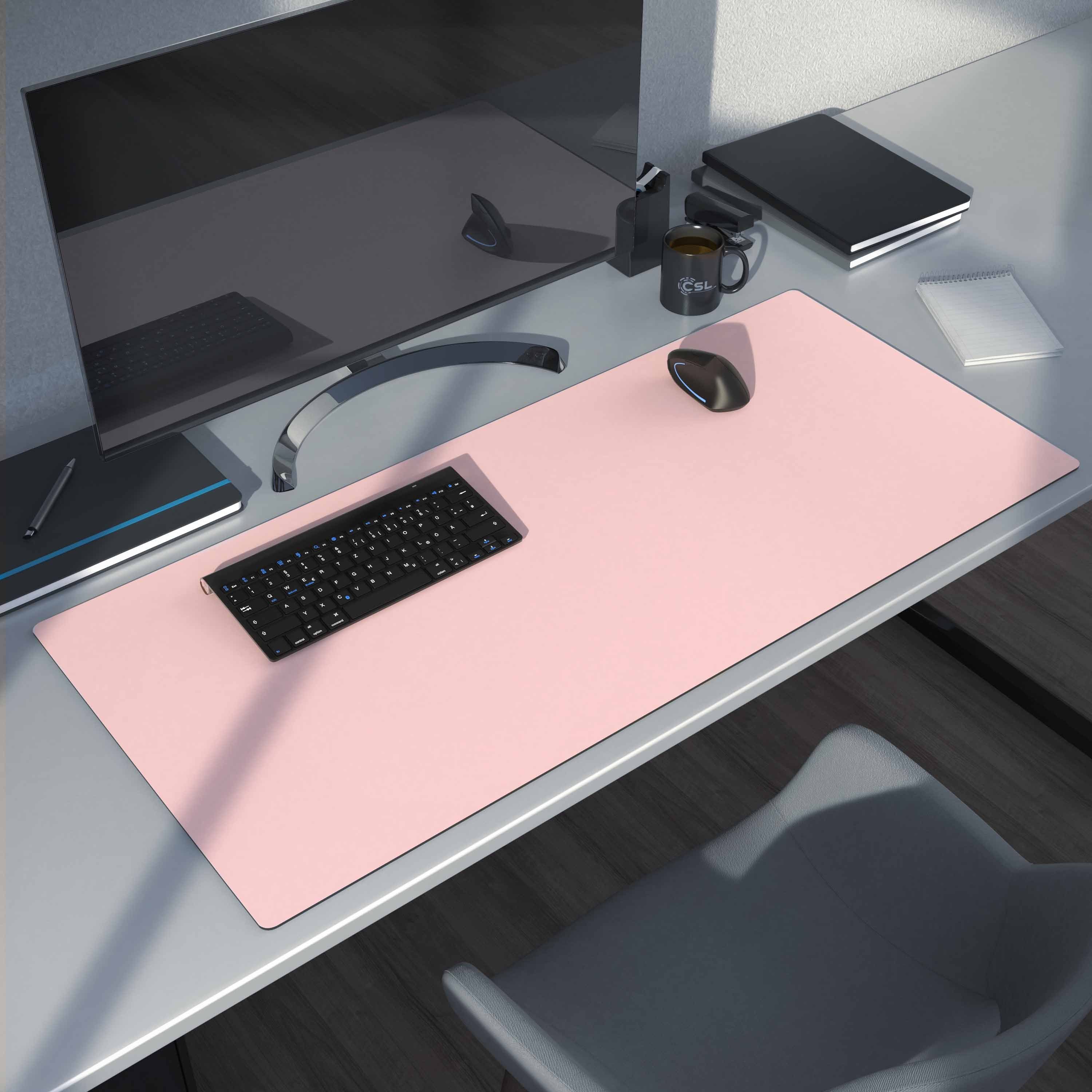 CSL Mauspad XXL Mousepad 900 x 400 x 3 mm, Tischunterlage, Elegante Leder Optik (1-St), rutschfest, abwaschbar, Office Schreibtischunterlage, rose – Bild 2 von 5