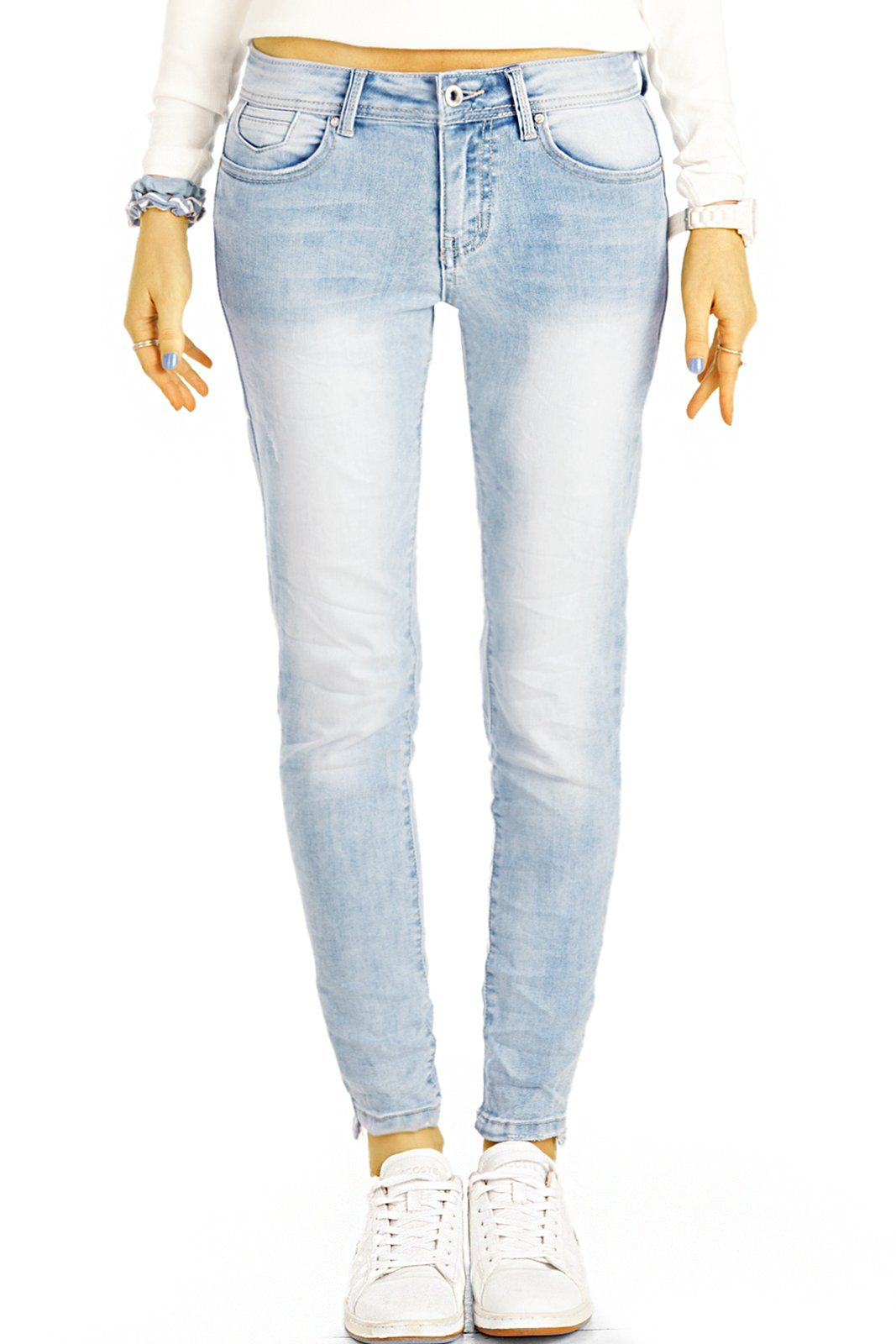 be styled Skinny-fit-Jeans Low Waist Hüftjeans enge röhrige Stretch Jeans - Damen - j1m-1 mit Stretch-Anteil, 5-Pocket-Style