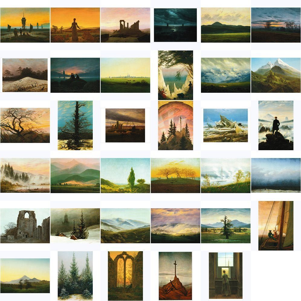 Postkarte Kunstkarten-Komplett-Set Caspar David Friedrich