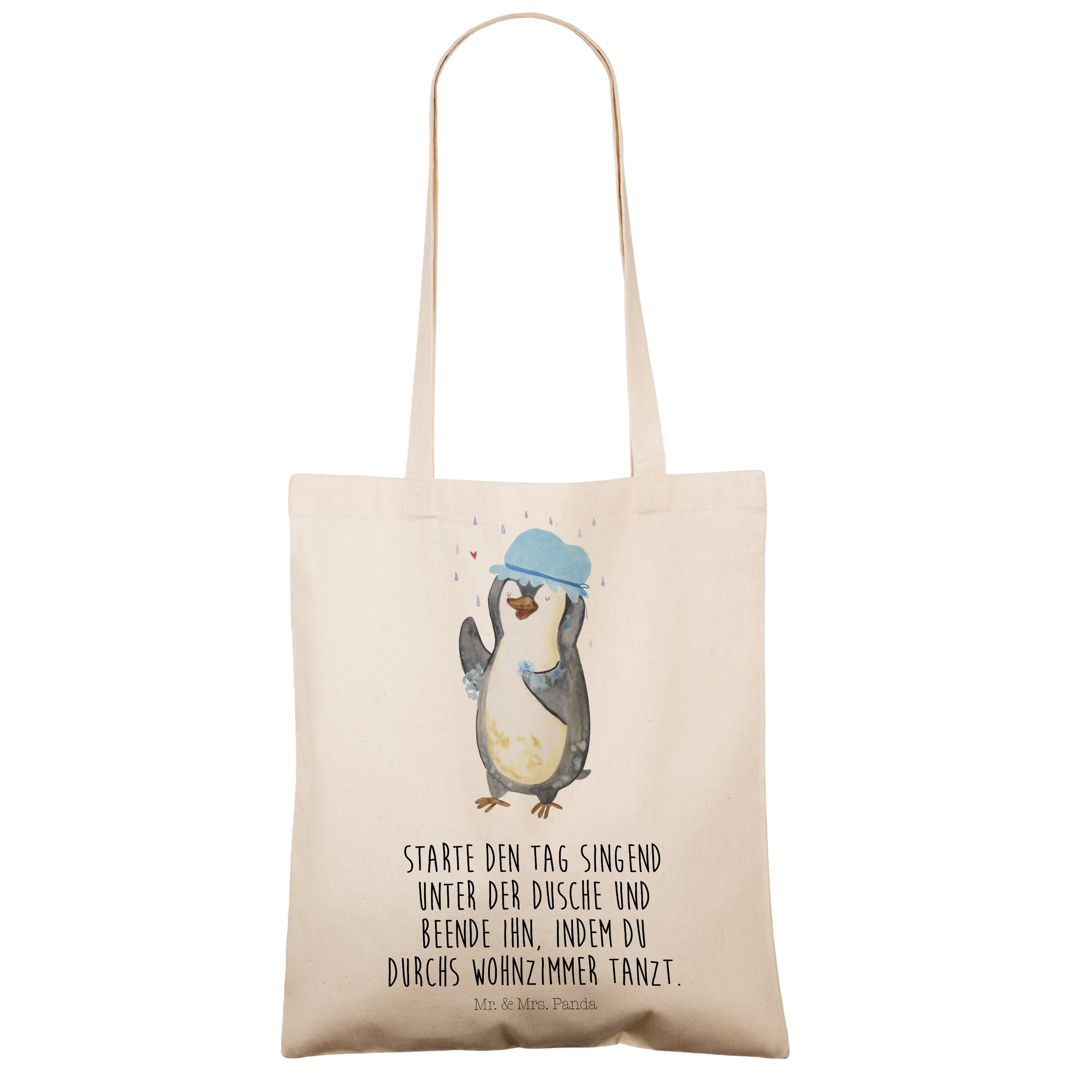 Pinguin - Mrs. (1-tlg) Panda Tragetasche duscht - Motivation, Transparent Mr. Beuteltasche, Ju Geschenk, &