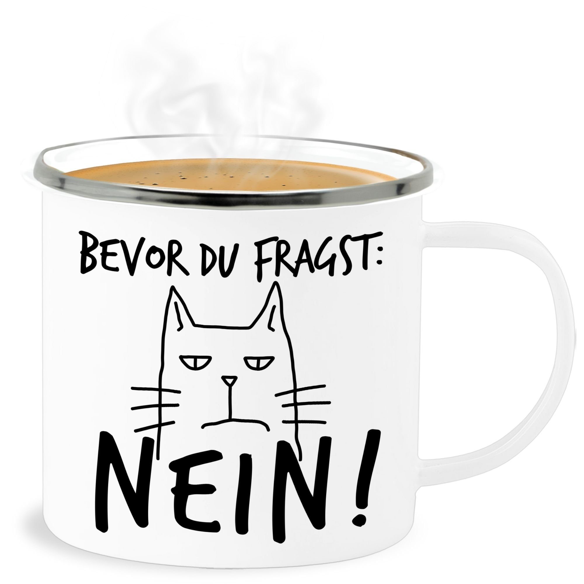 Shirtracer Becher Bevor du fragst Nein Katze Sarkasmus Ironie