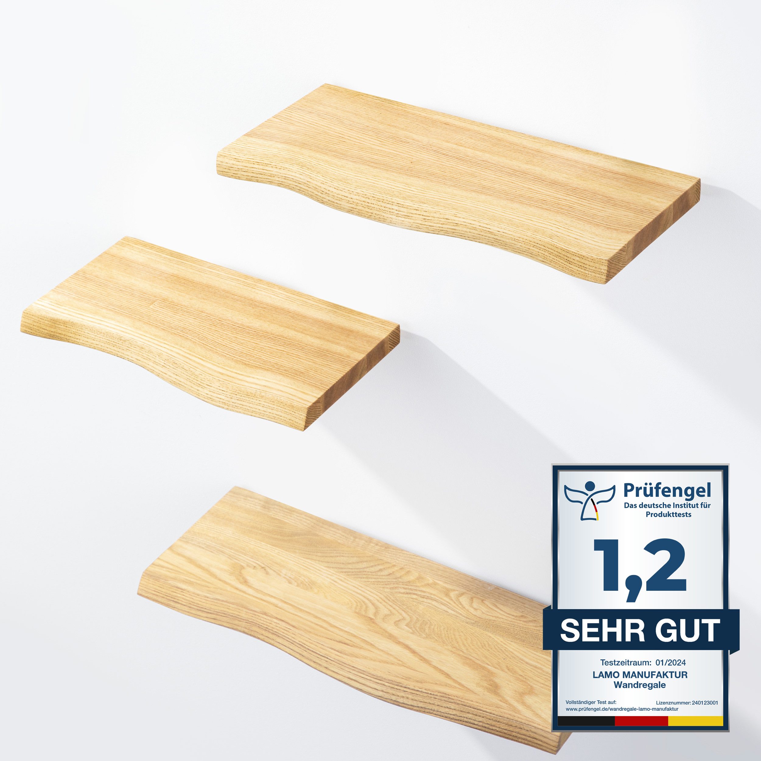 LAMO Manufaktur Wandregal LAMO Manufaktur 3 Stück Wandregal aus Holz 42/36/ günstig online kaufen