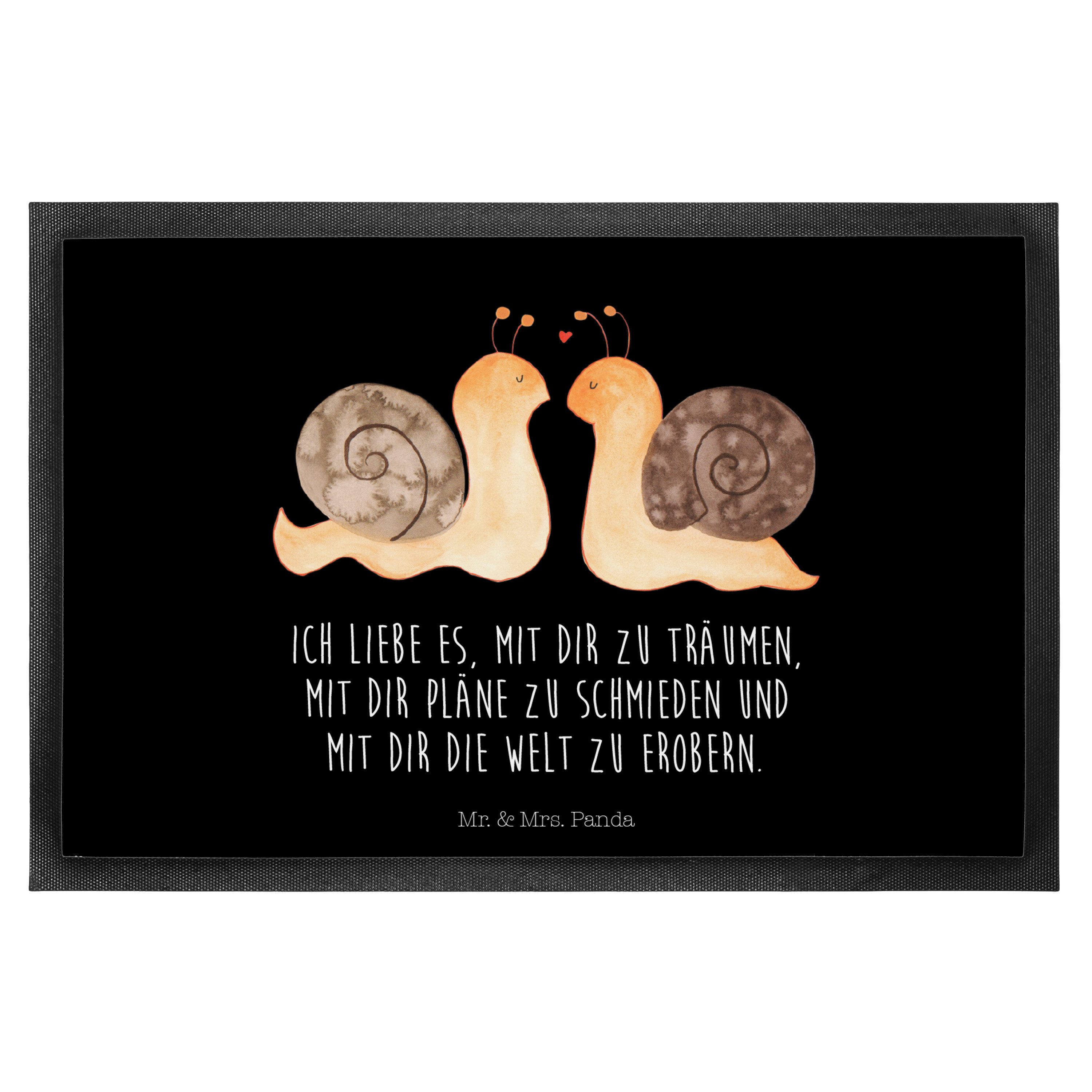 Mr. & Mrs. Panda Fußmatte Schnecken Liebe, Schmutzmatte 40 x 60 cm, Schwarz günstig online kaufen