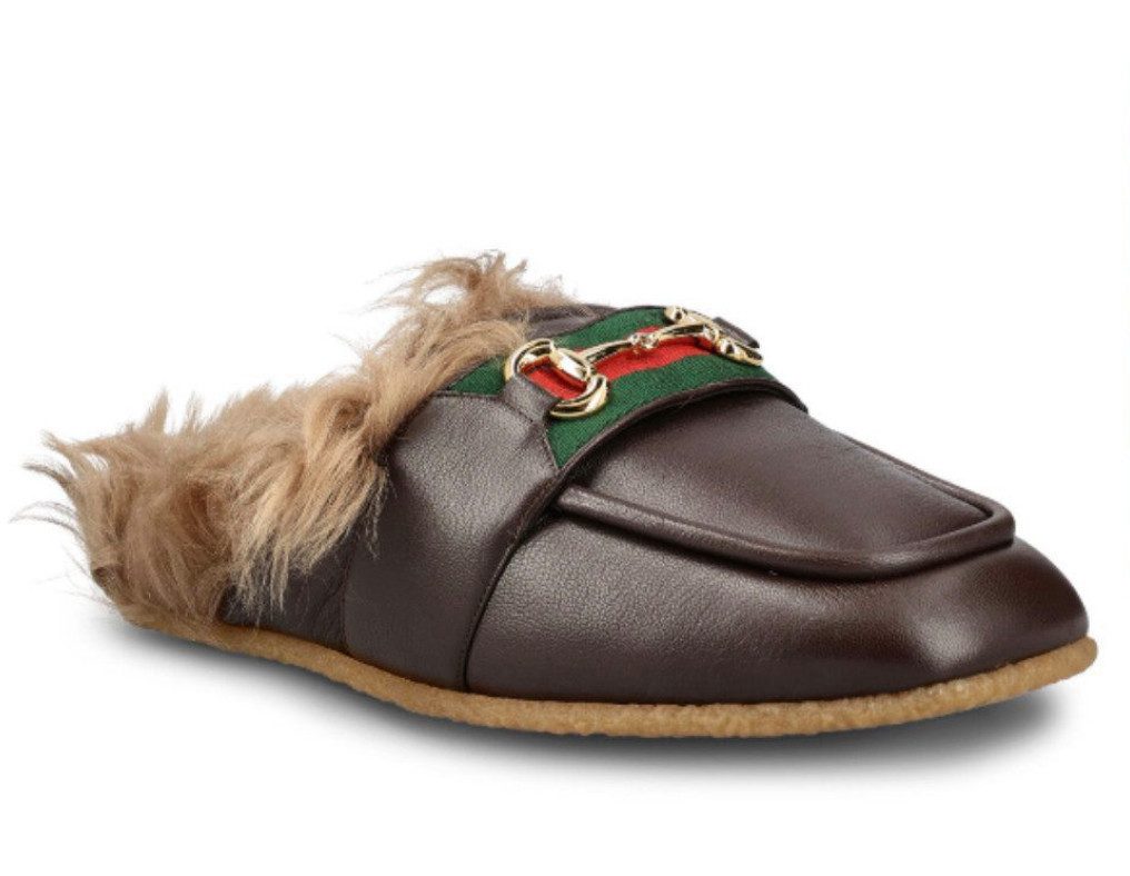 GUCCI Horsebit Pantoffeln Sandalen Ace Кроссовкиs Slippers Обувь Trainers Slipper mit Goldfarbenes Horsebit und Web-Streifen