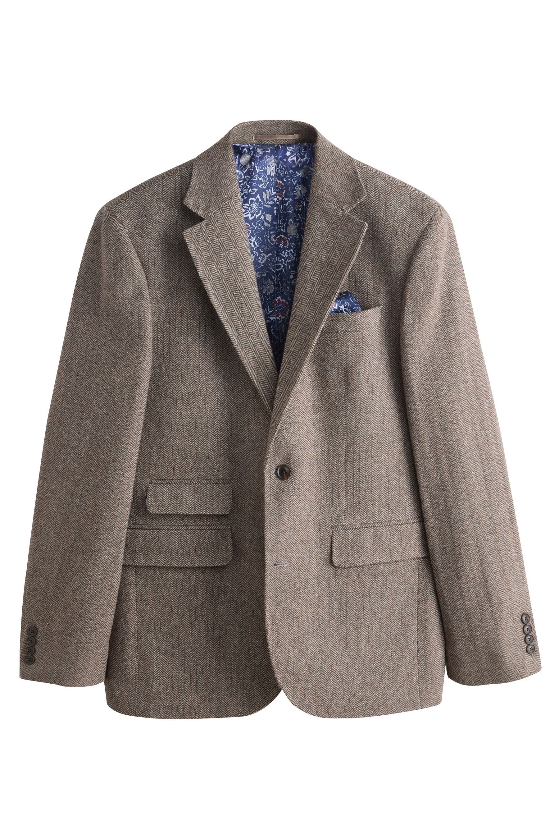 Sakko Tailored Fit Signature Blazer mit Fischgrätmuster