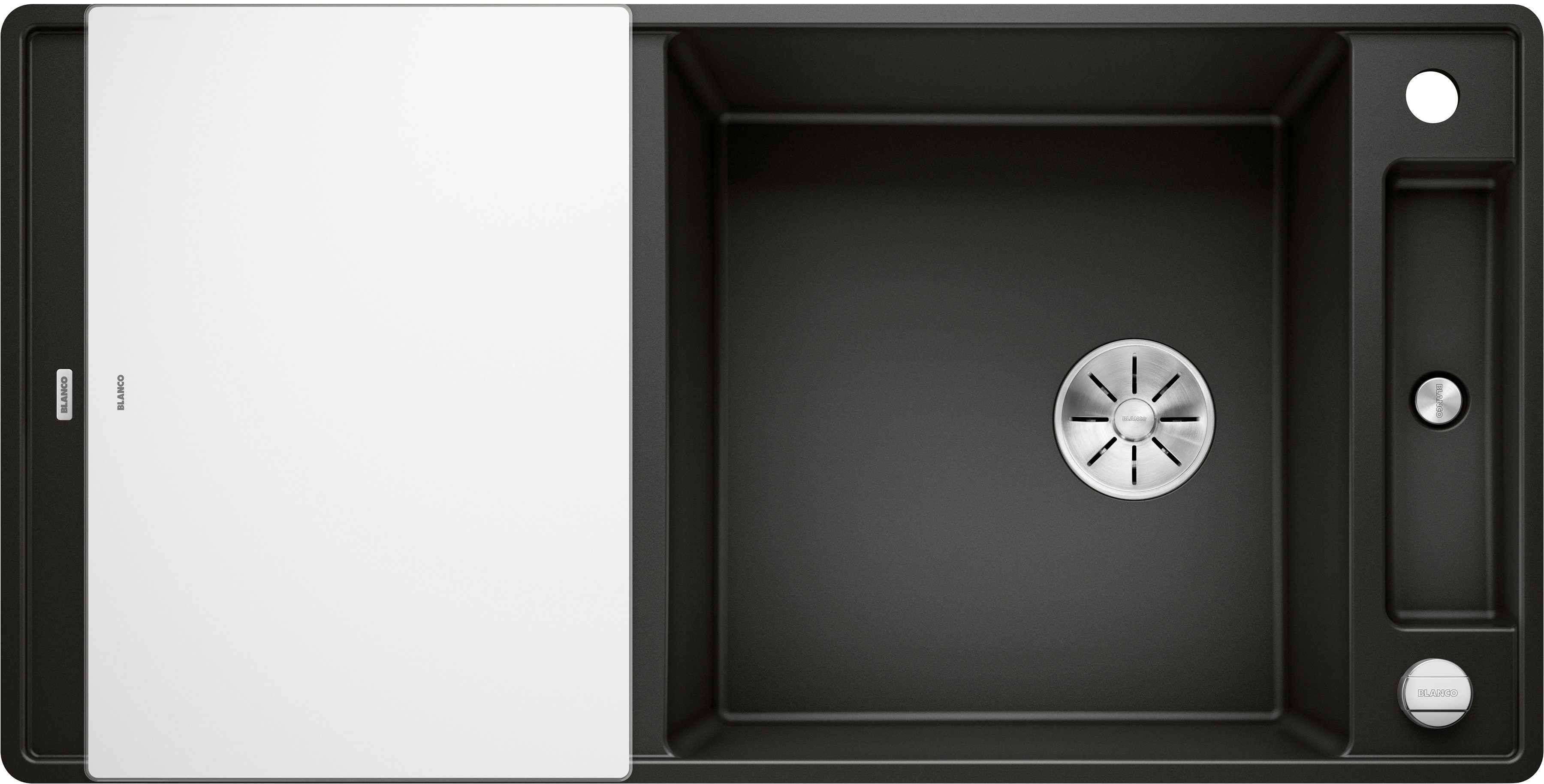 Blanco Granitspüle AXIA III XL 6 S-F, eckig, 50/99 cm, (1 St), inklusive gratis Glasschneidebrett