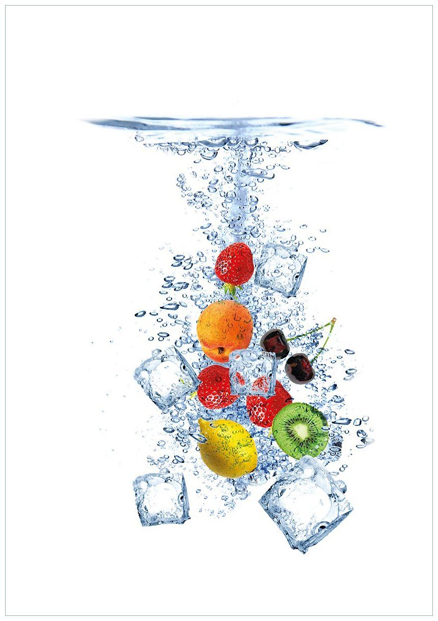 Wallario Wandfolie, Obst-Eiswürfel-Mix im Wasser mit günstig online kaufen