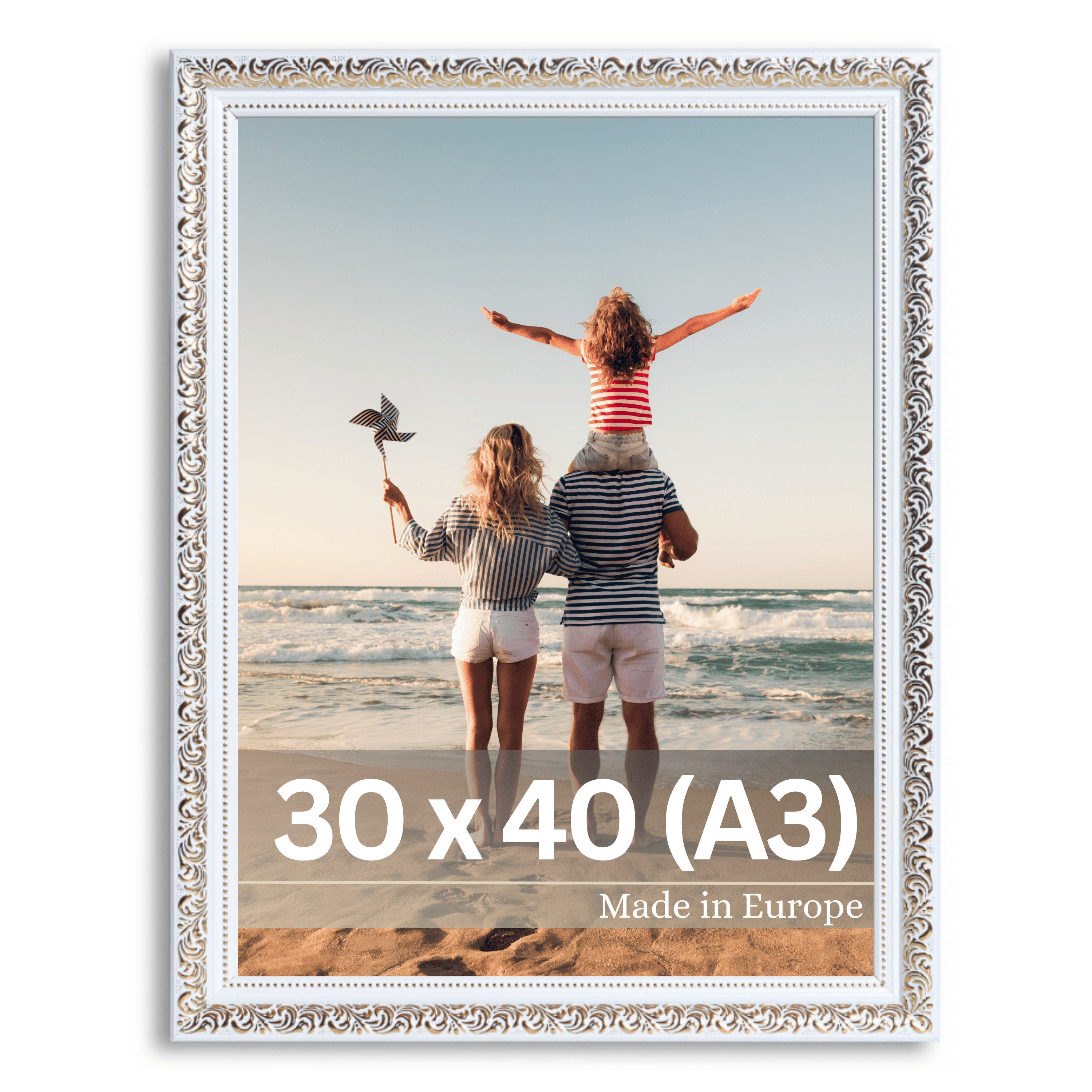 Victor (Zenith) Bilderrahmen Rubens, Bilderrahmen 30x40 cm Weiß Gold A3, Bi günstig online kaufen