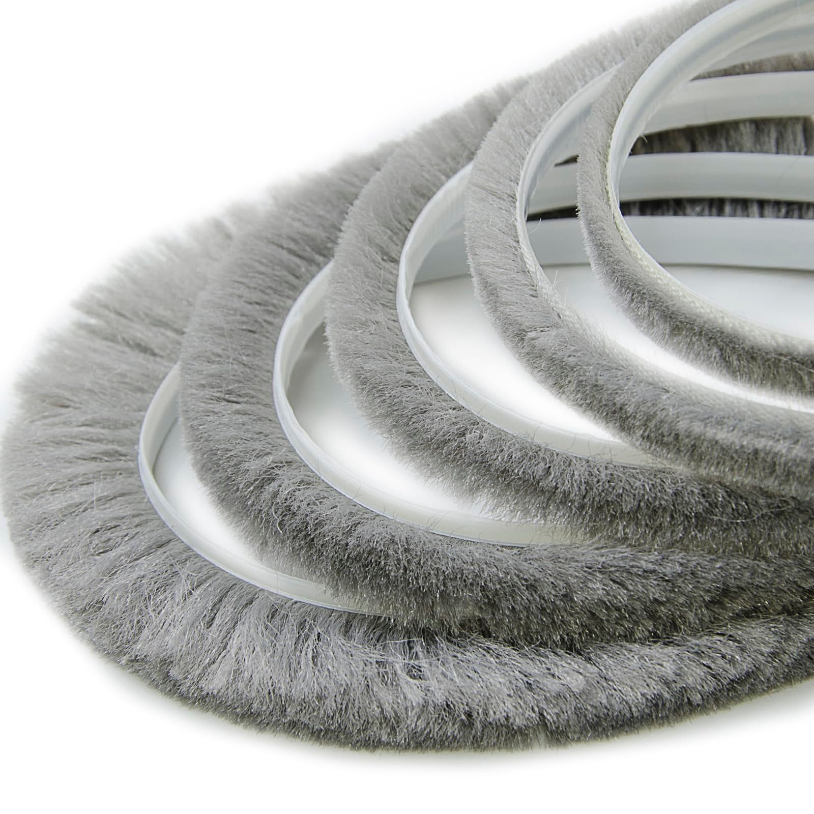 DQ-PP Türbodendichtung DQ-PP Bürstendichtung GRAU, 5m, 6,9mm x 6-22mm, Winddicht, Türbürste, L: 0,6 cm, Dichtungsbürste für Türen selbstklebend, Insektenschutz, Bürstenleiste