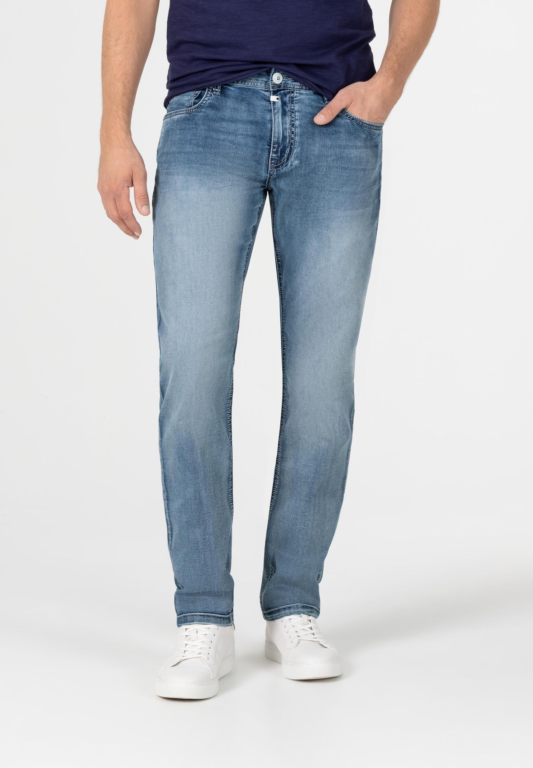TIMEZONE Slim-fit-Jeans Trendige Jeans im Used-Look mit geradem Bein & Five günstig online kaufen