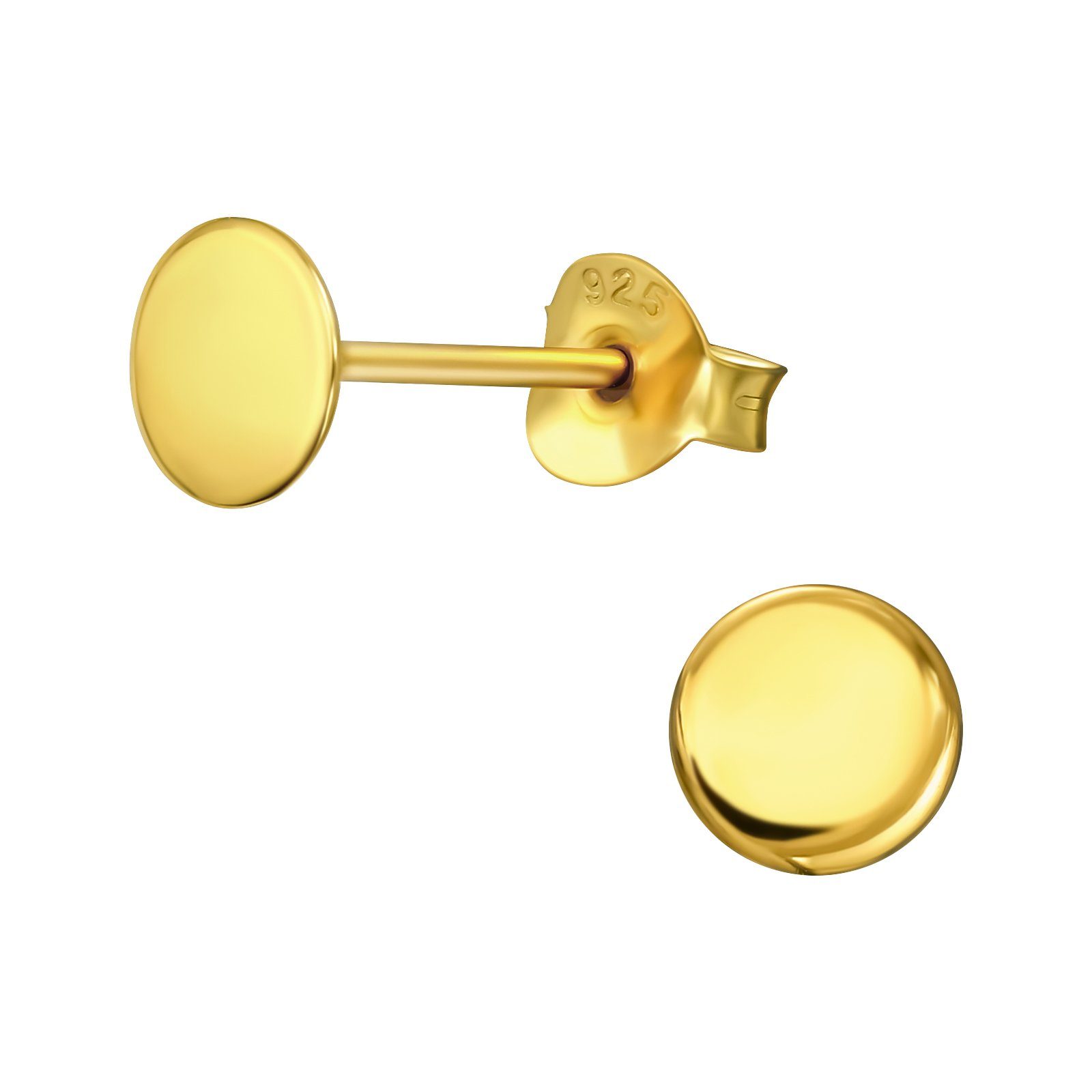 ALEXANDER YORK Paar Ohrstecker PLÄTTCHEN in Gold, 2-tlg. (Ohrstecker), 925 Sterling Silber