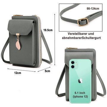 TAN.TOMI Umhängetasche Handytasche zum Umhängen, Handy Tasche, Geldbörse Umhängetasche, mit abnehmbarem Gurt, Handyhandtasche mit vielen Fächern