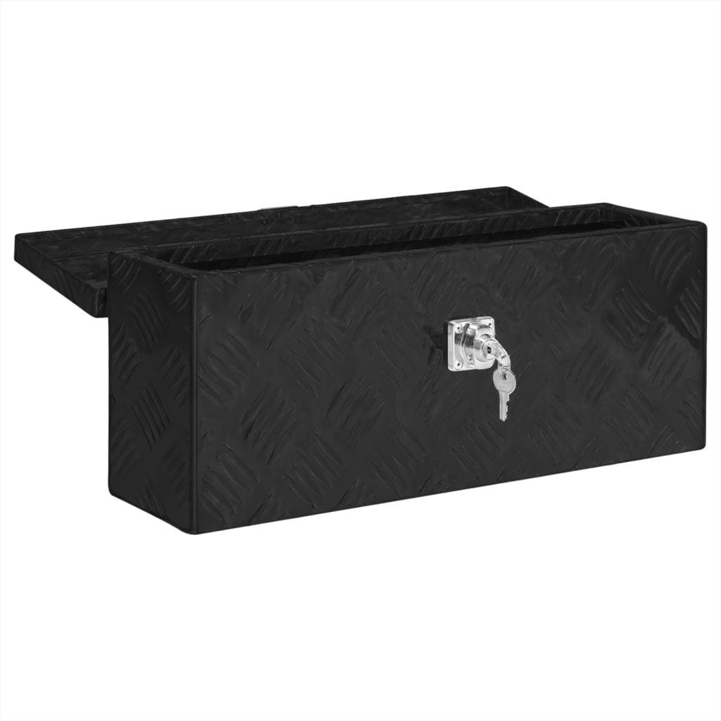 (1 Aufbewahrungsbox cm St) Werkzeugbox 50x15x20,5 Aluminium Schwarz vidaXL