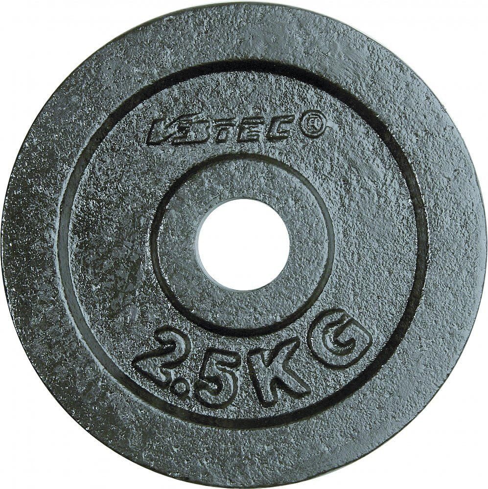 V3Tec Kurzhantel Hantelscheibe, schwarz 2 x 2,5
