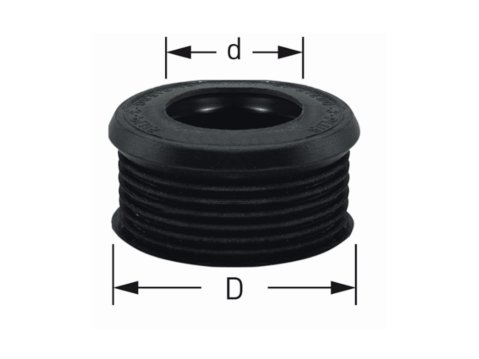 Stedo Spülrohr Euro WC-Spülrohrverbinder Ø 55 mm für Spülkasten, schwarz
