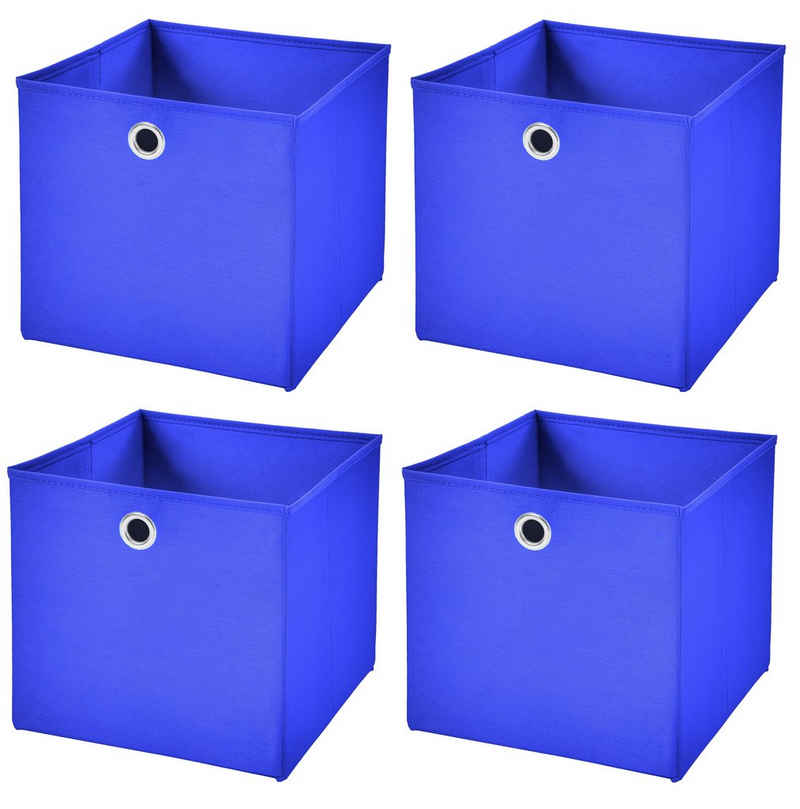 StickandShine Faltbox 4 Stück 33 x 33 x 33 cm Faltbox ohne Deckel Stoffbox Aufbewahrungsbox (4er SET 33x33x33) in verschiedenen Farben 33cm
