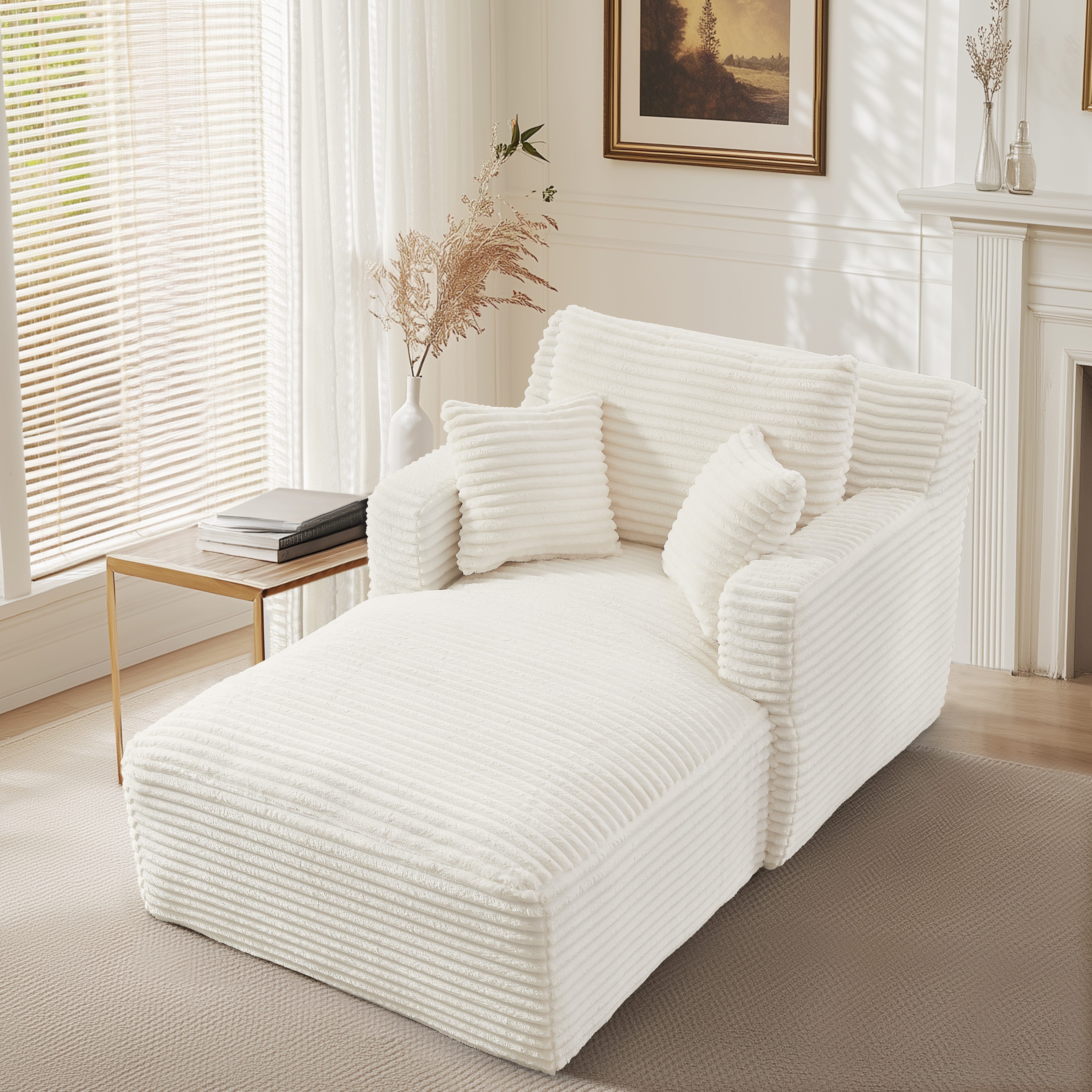 GLP Chaiselongue Bodensofa mit Schlaffunktion, Cord Chaiselongue Relaxsessel Schlafsofa ohne Montage