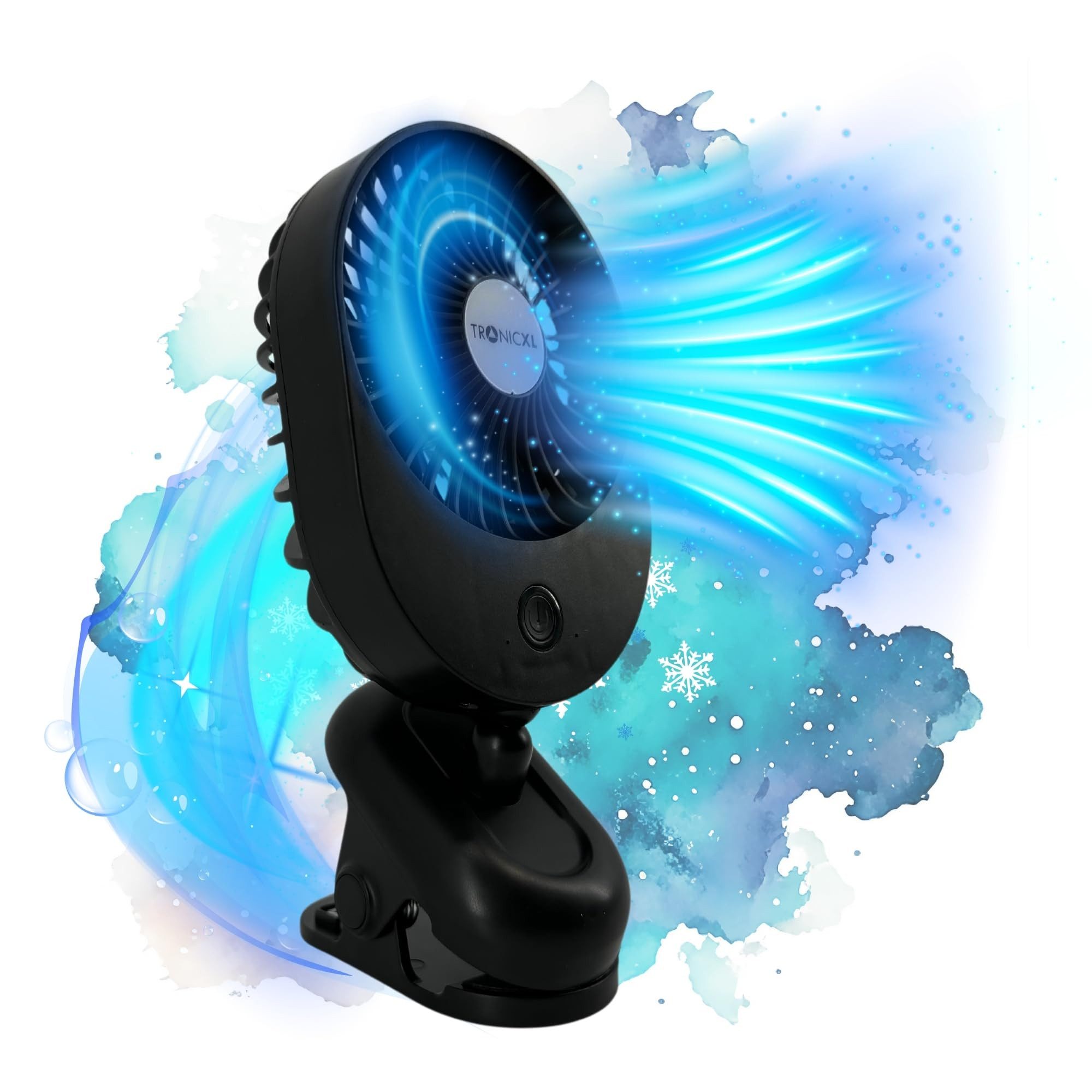 TronicXL Mini USB-Ventilator USB Ventilator mit Clip Klemme Klemmventilator Clipventilator Lüfter, klein Schreibtisch Tisch Fan schwarz