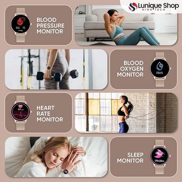 LUNIQUESHOP Smartwatch (1,09 Zoll, Android, iOS), mit personalisiertem Bildschirm,Musiksteuerung, Herzfrequenz,Kalorie