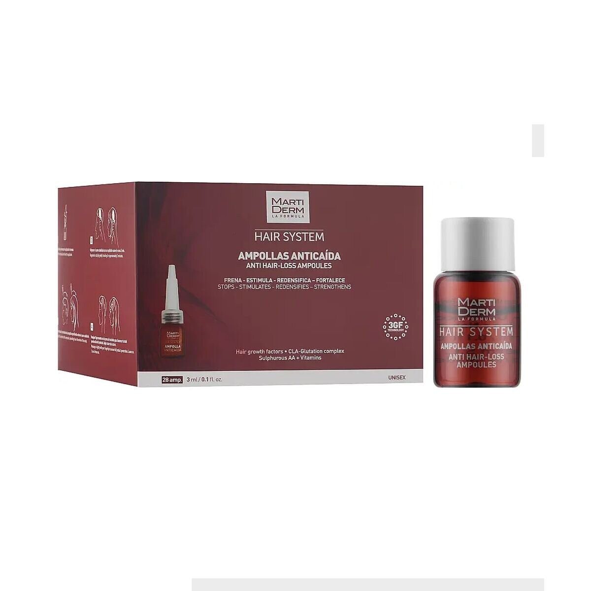 Martiderm Kopfhaut-Pflegeserum Martiderm 3Gf Haarausfall Behandlung 28 Ampullen