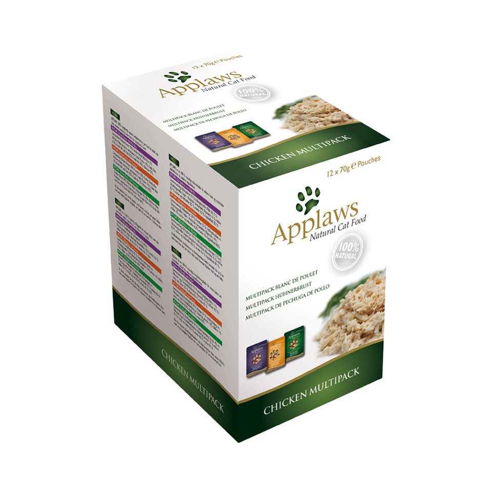 Applaws Multipack mit Hühnchen 12 x 70 g, Nassfutter für: Katze