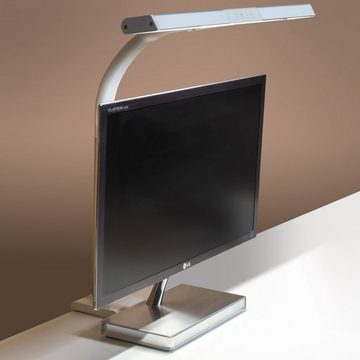 FeinTech LED Schreibtischlampe LTL00310, LED fest integriert, Tageslichtweiß, warmweiß, mit Klemmfuß