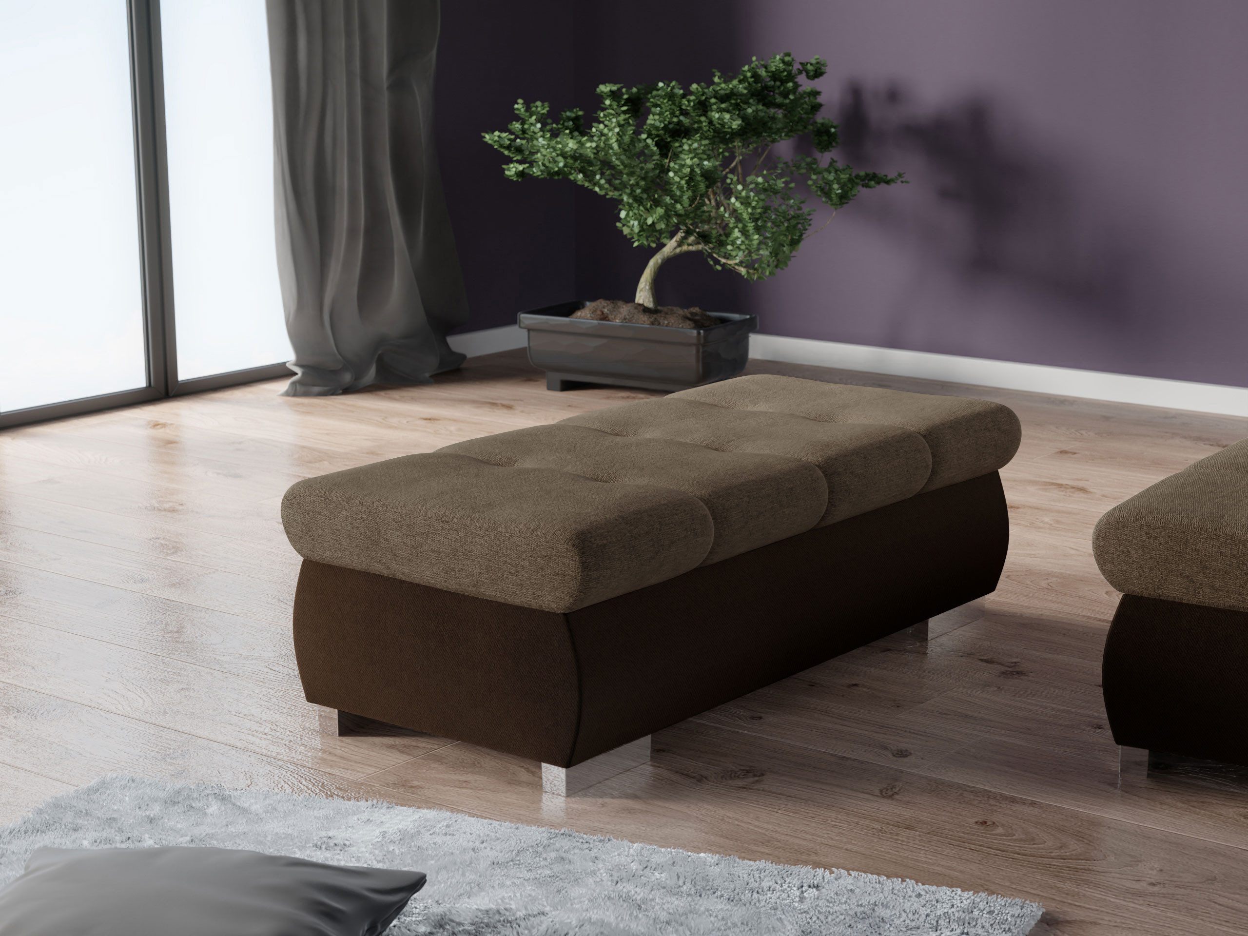 MIRJAN24 Polsterhocker Orkan Groß, Holzkonstruktion, 120x60x39 günstig online kaufen
