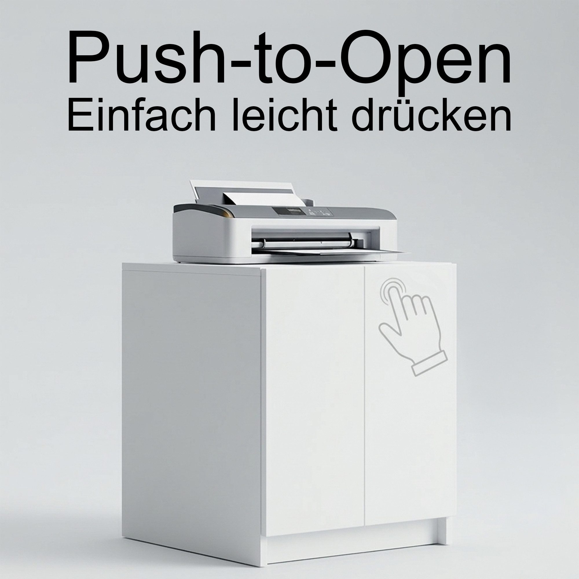 InnoFurn Aktenschrank Elona Druckerkommode (Druckerkommode, Extra Tief für Drucker) Druckerschrank Soft-Close & Push-to-Open, Made in Germany – Bild 3 von 5
