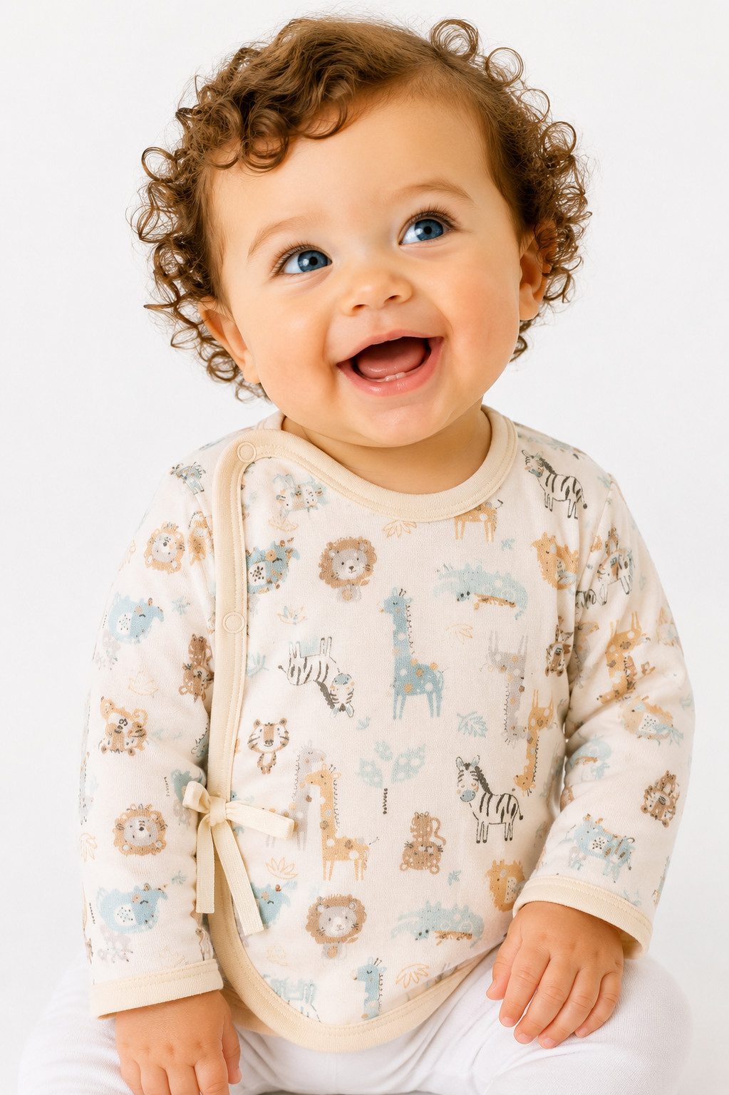 La Bortini Wickelshirt Wickelhemdchen Baby Shirt Erstlingsshirt Hemdchen für Neugeborene aus reiner Baumwolle, 44 50 56 62