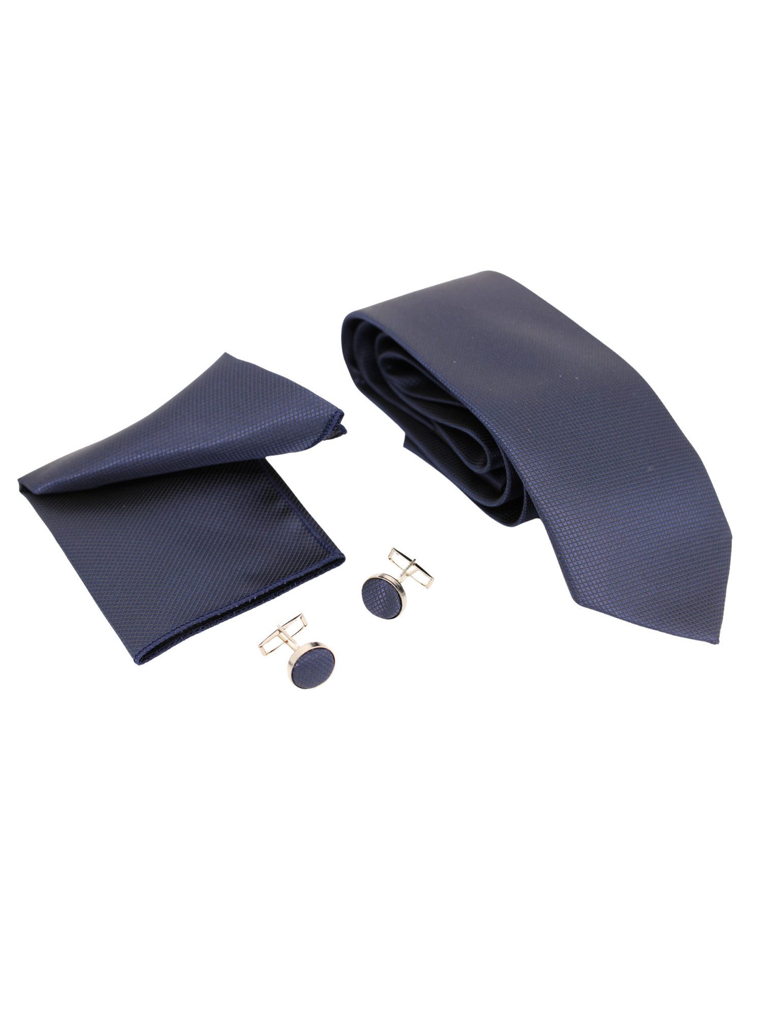ANTALUX Krawatte Elegantes 3-teiliges Set – Krawatte, Einstecktuch & Manschettenknöpfe (Accessoire-Set, Krawatte, Einstecktuch, Manschettenknöpfe) Passendes Set, Geschenkverpackung, Einstecktuch 19x19 cm